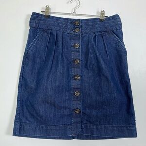 Pilcro‎ and the Letterpress Blue Denim A-Line Skirt Size 10 Cottagecore